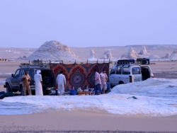 Early morning coffee, White Desert, Egypt